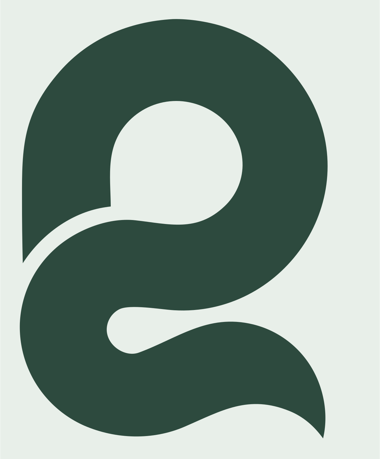 Curved Letter E Loupe Mark #e8efe9/#2d4a3e