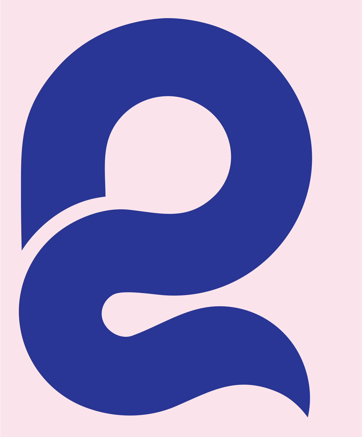 Curved Letter E Loupe Mark #fce4ec/#283593
