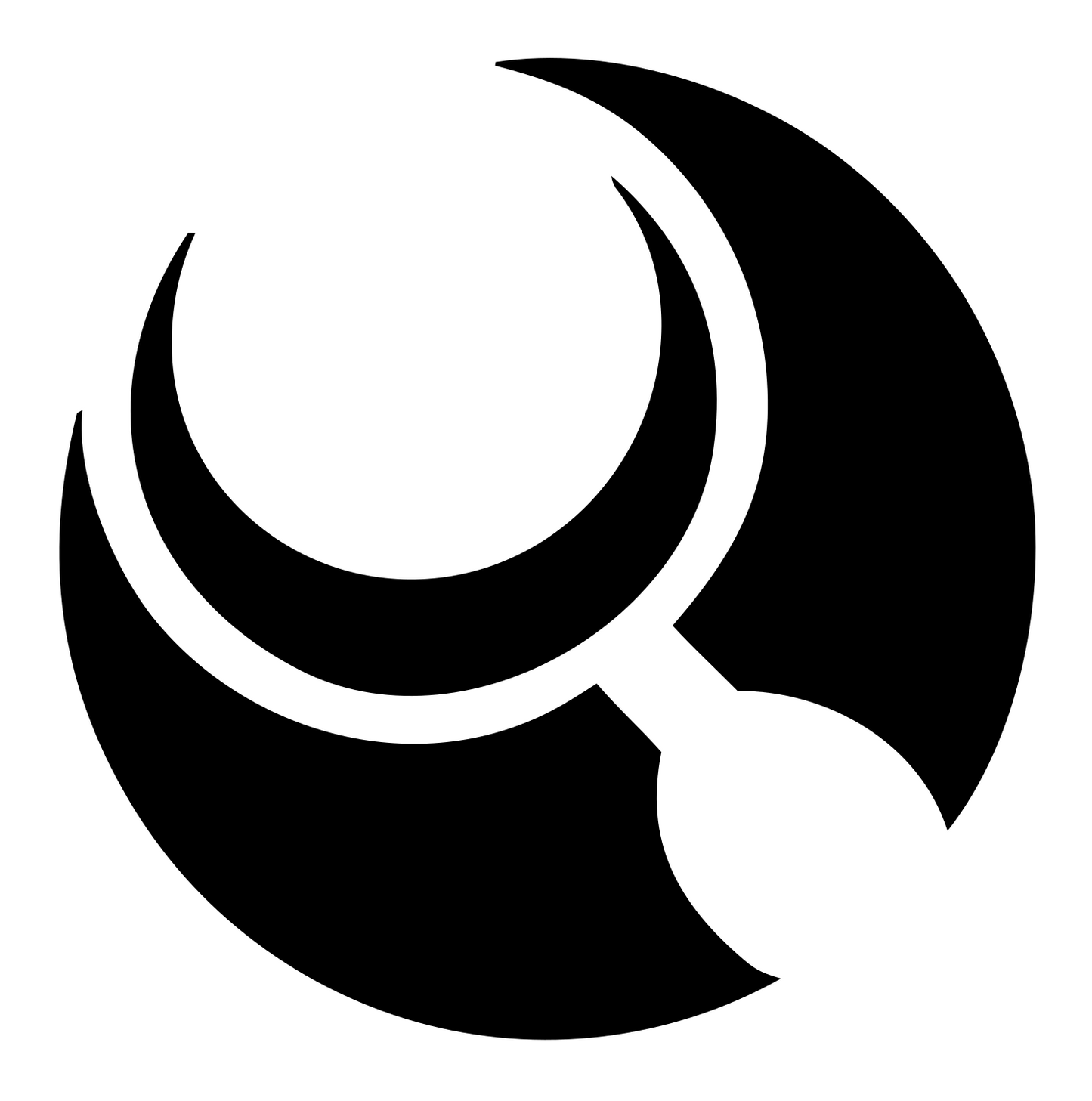 Crescent Moon Loupe Mark #ffffff/#000000