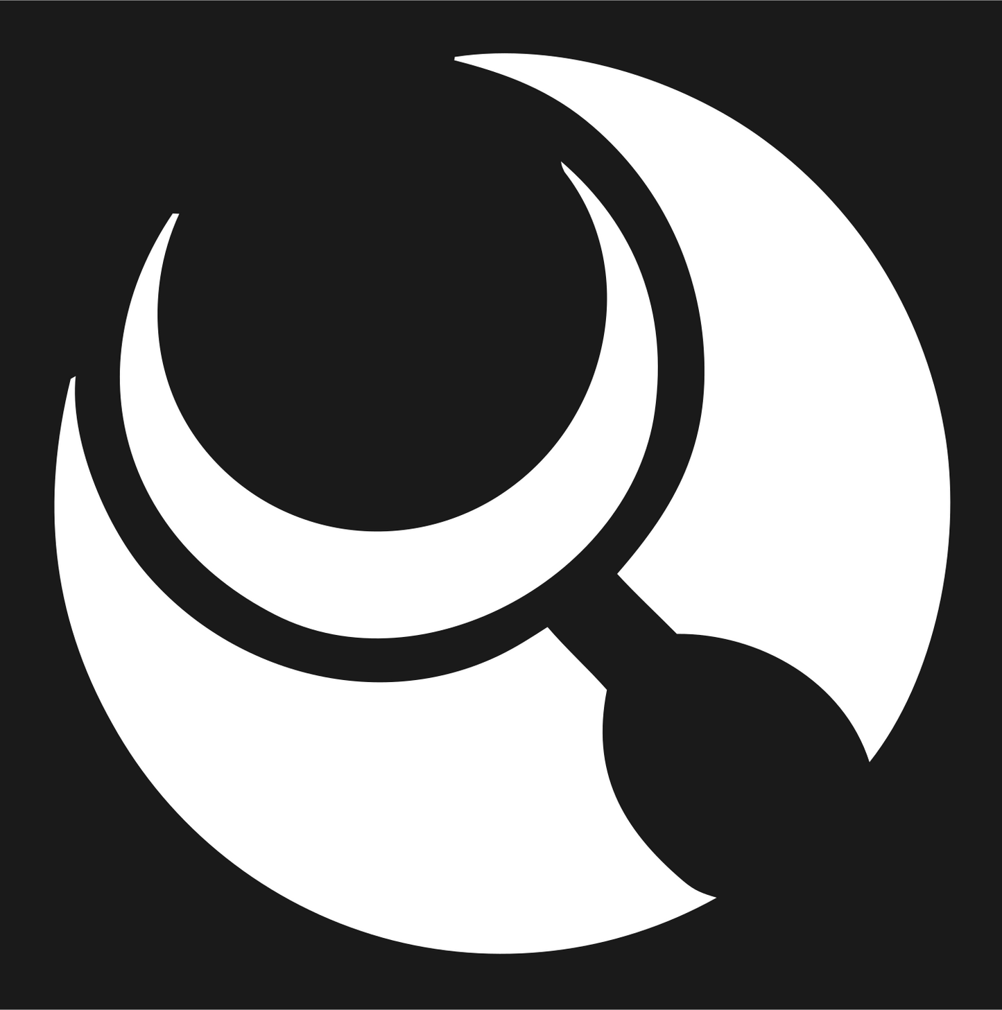 Crescent Moon Loupe Mark #1a1a1a/#ffffff