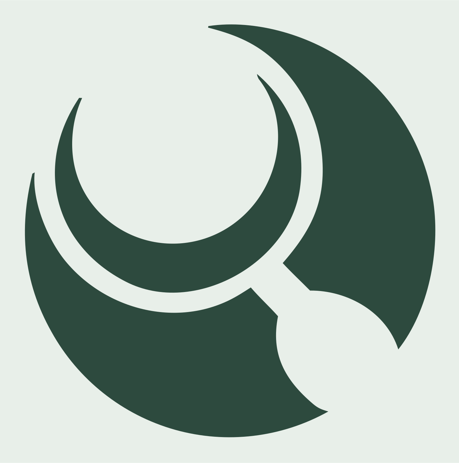 Crescent Moon Loupe Mark #e8efe9/#2d4a3e
