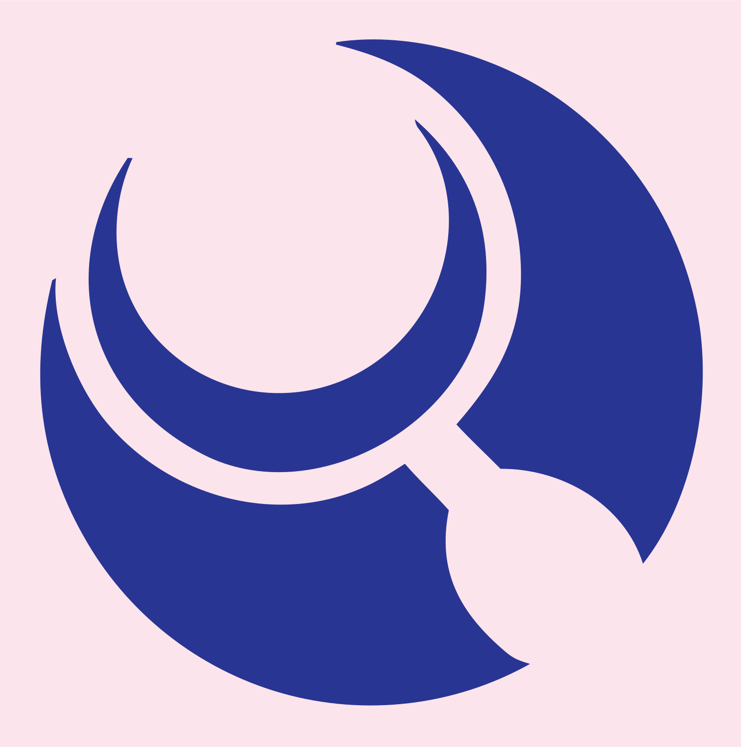 Crescent Moon Loupe Mark #fce4ec/#283593