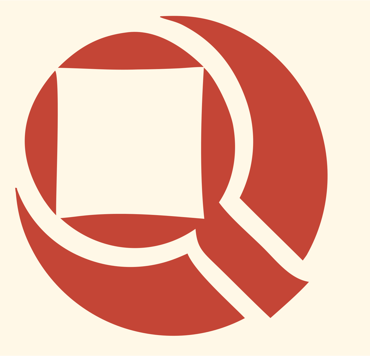 Coin Circle Magnifier Mark #fff8e7/#c44536