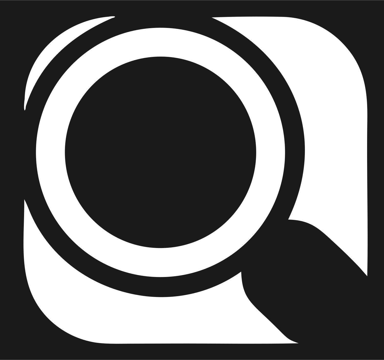 Negative Space Search Mark #1a1a1a/#ffffff