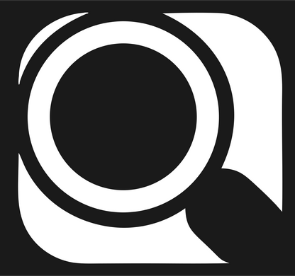 Negative Space Search Mark #1a1a1a/#ffffff