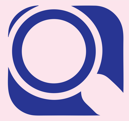 Negative Space Search Mark #fce4ec/#283593