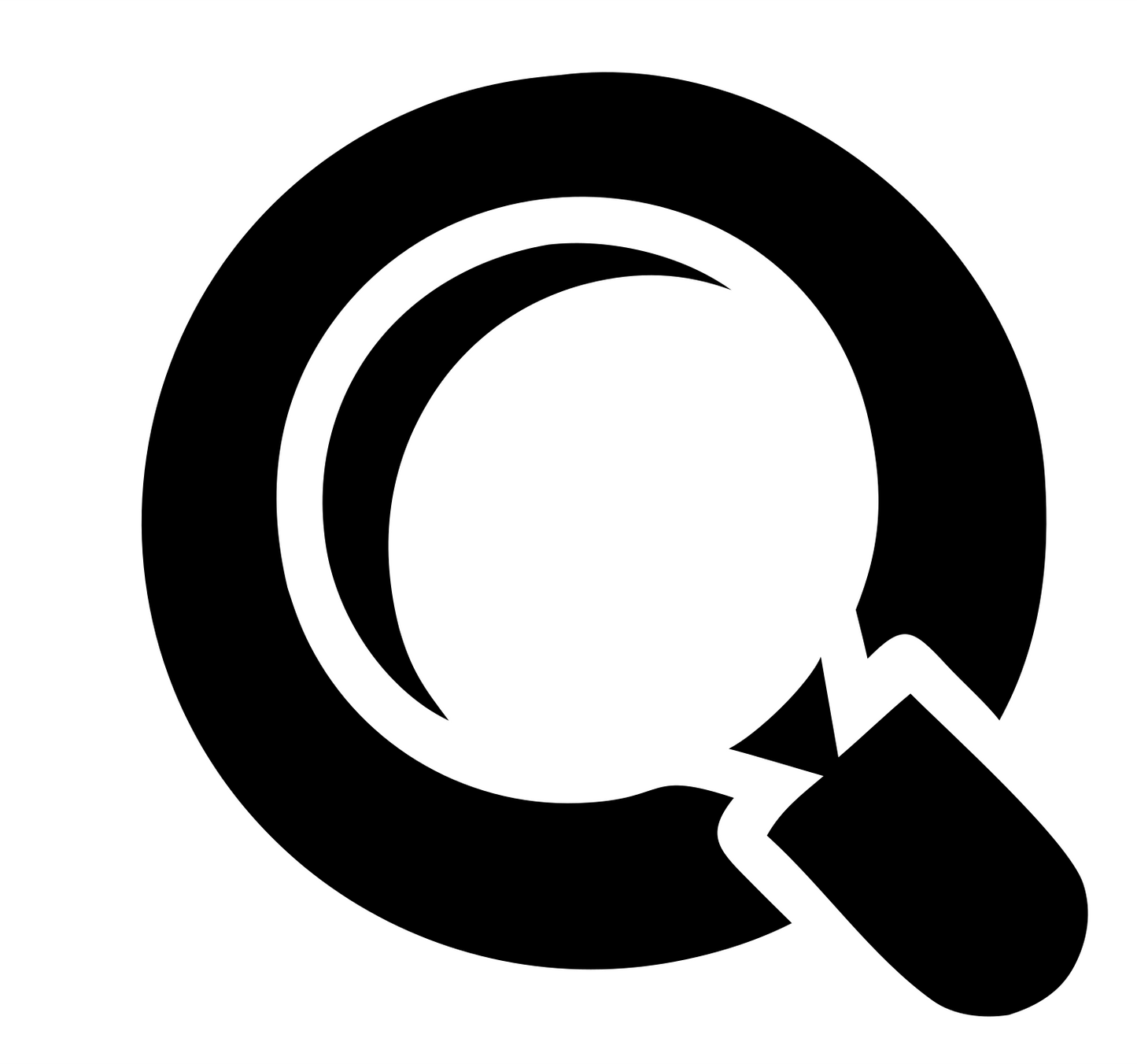 Negative Space Search Loupe Badge #ffffff/#000000
