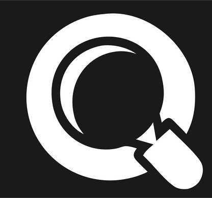 Negative Space Search Loupe Badge #1a1a1a/#ffffff
