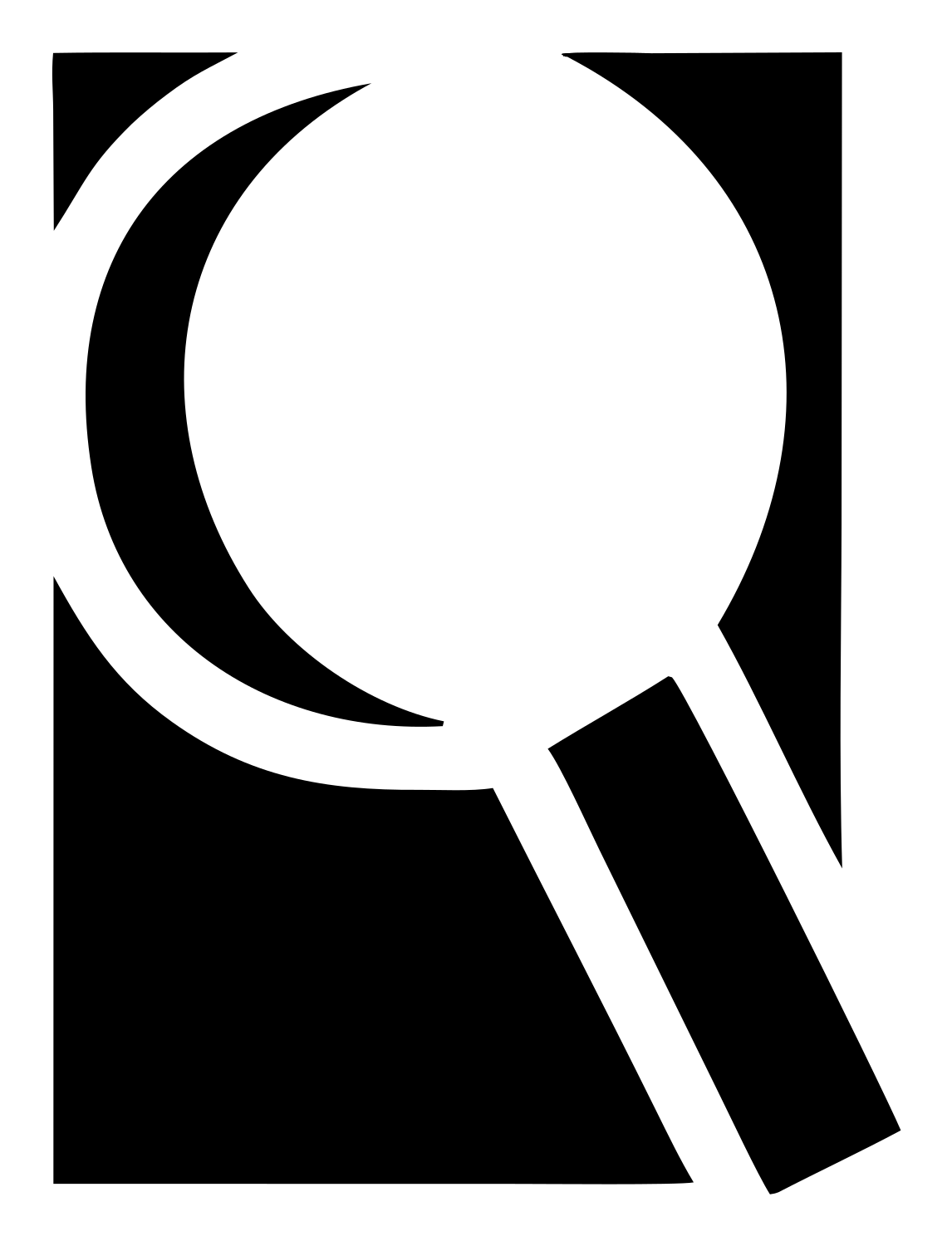 Negative Space Magnifier Rectangle Mark #ffffff/#000000