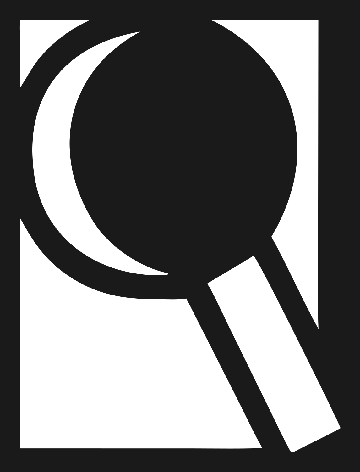 Negative Space Magnifier Rectangle Mark #1a1a1a/#ffffff