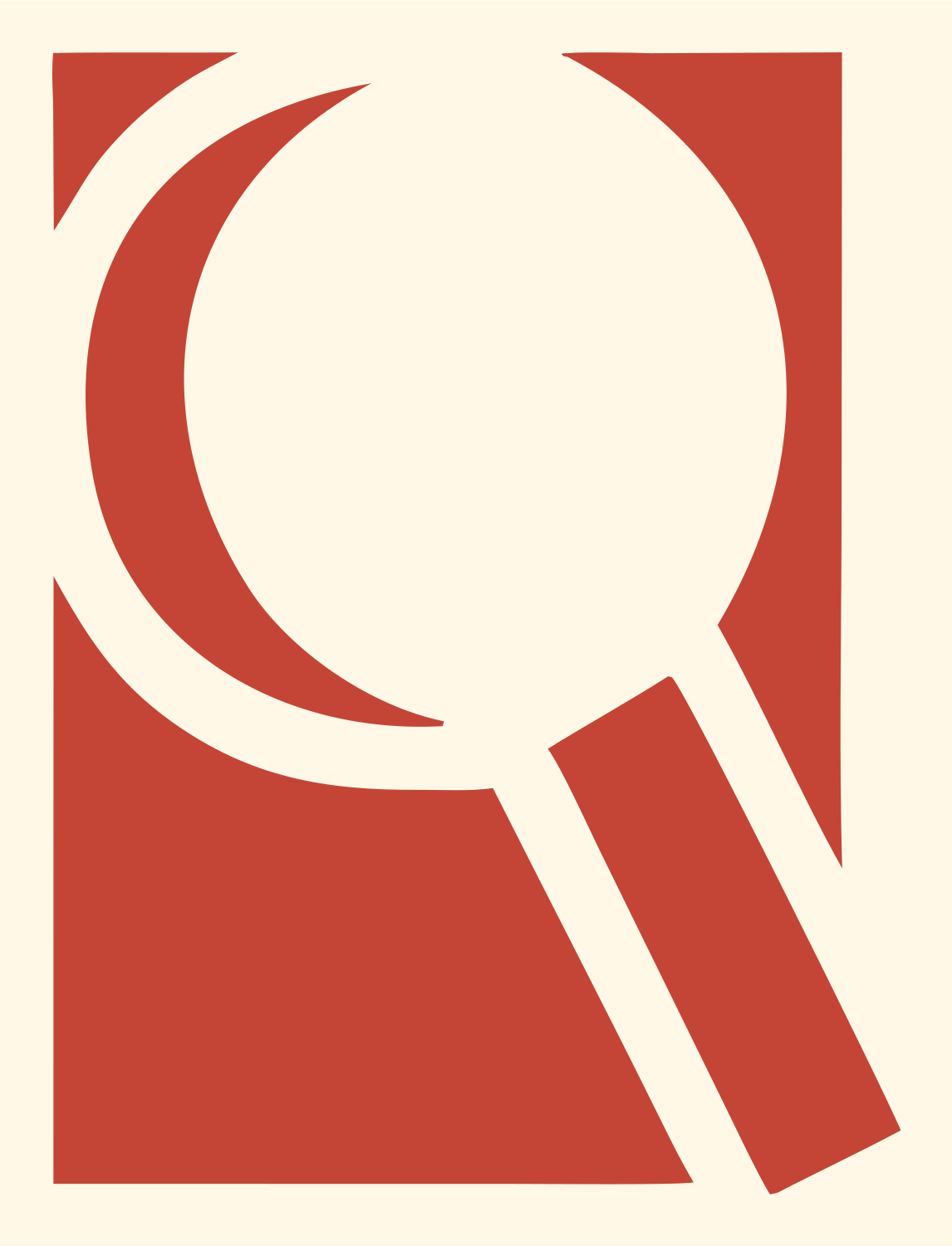 Negative Space Magnifier Rectangle Mark #fff8e7/#c44536
