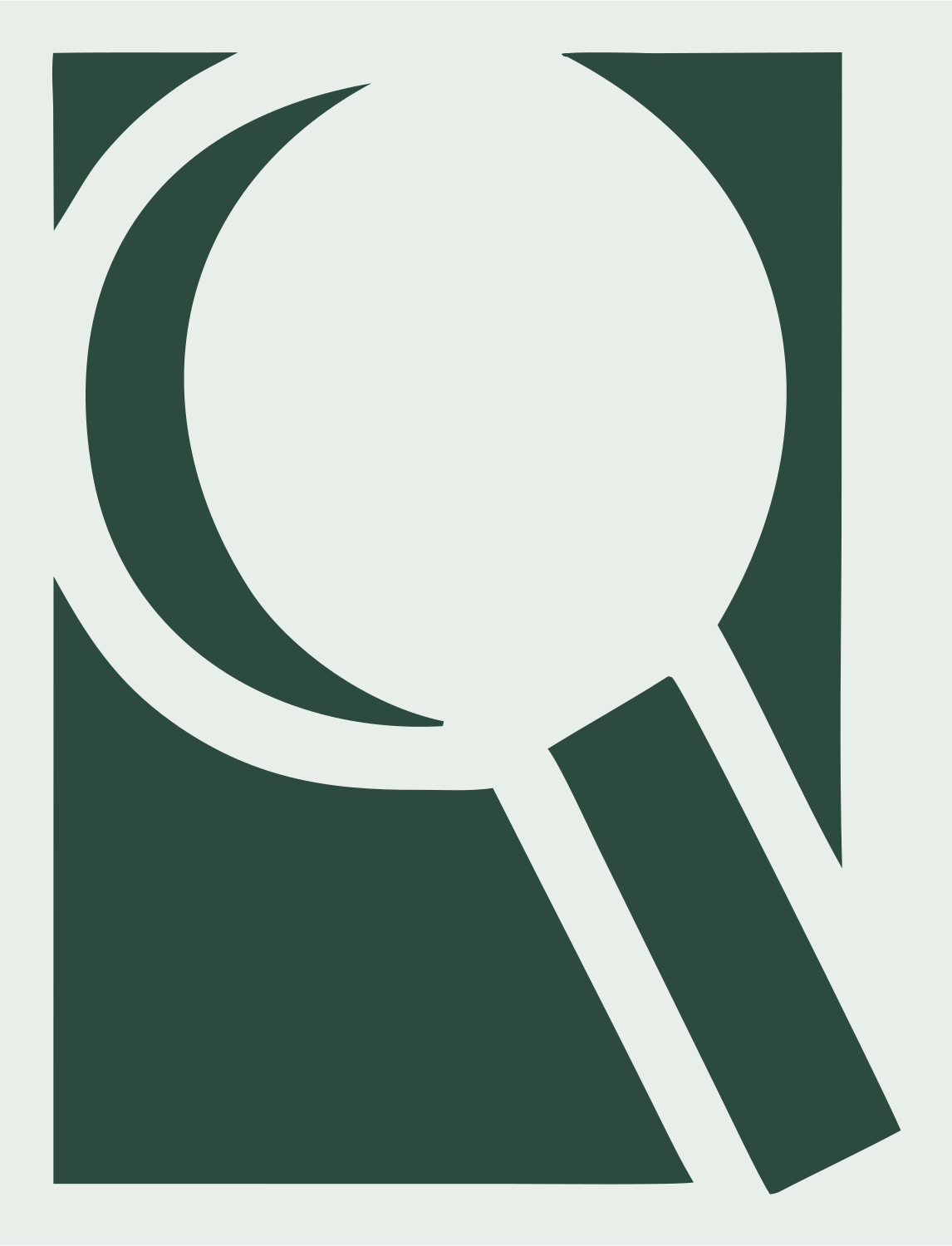 Negative Space Magnifier Rectangle Mark #e8efe9/#2d4a3e