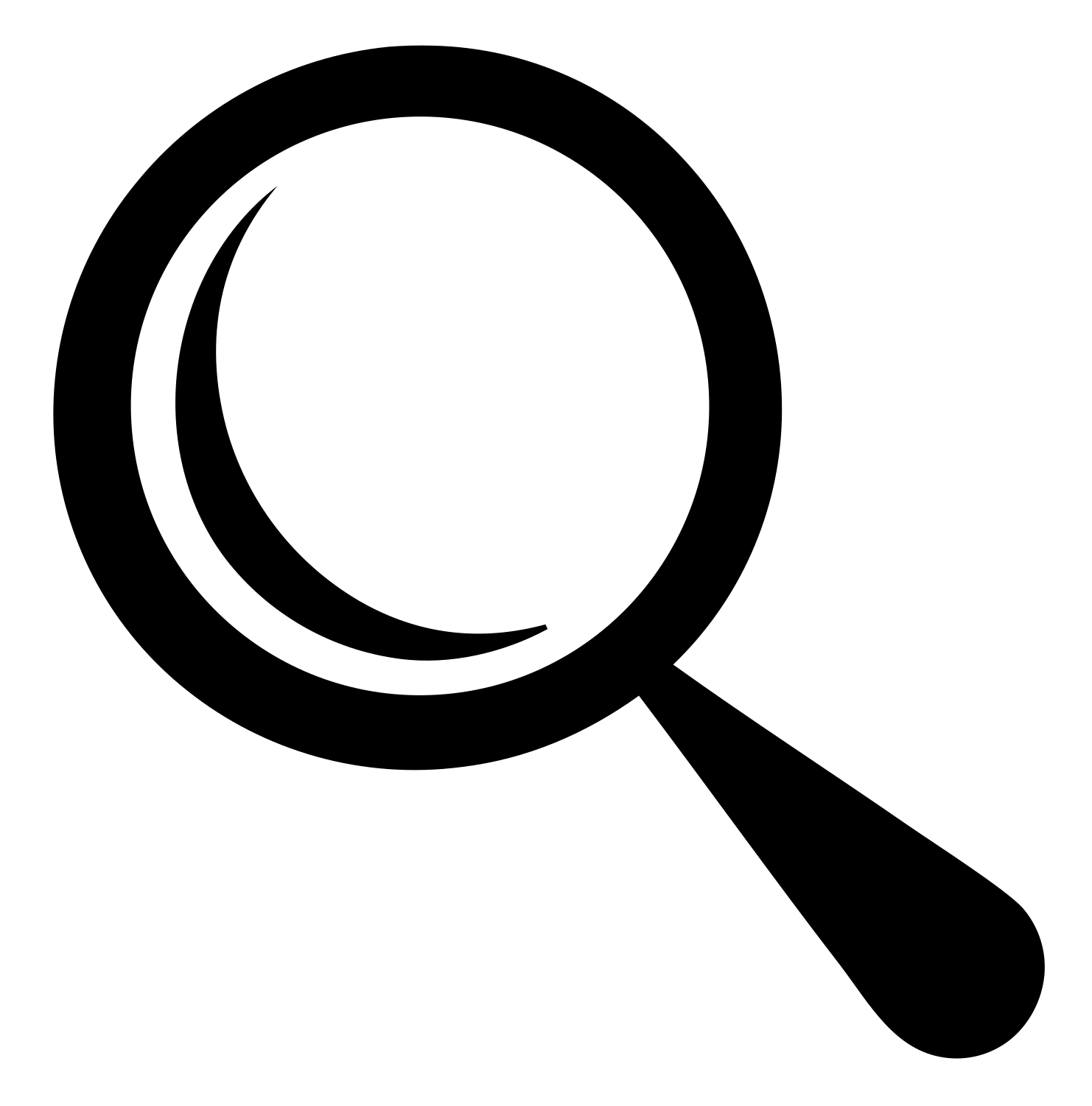 Crescent Reflection Loupe Icon #ffffff/#000000