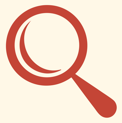 Crescent Reflection Loupe Icon #fff8e7/#c44536