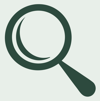 Crescent Reflection Loupe Icon #e8efe9/#2d4a3e