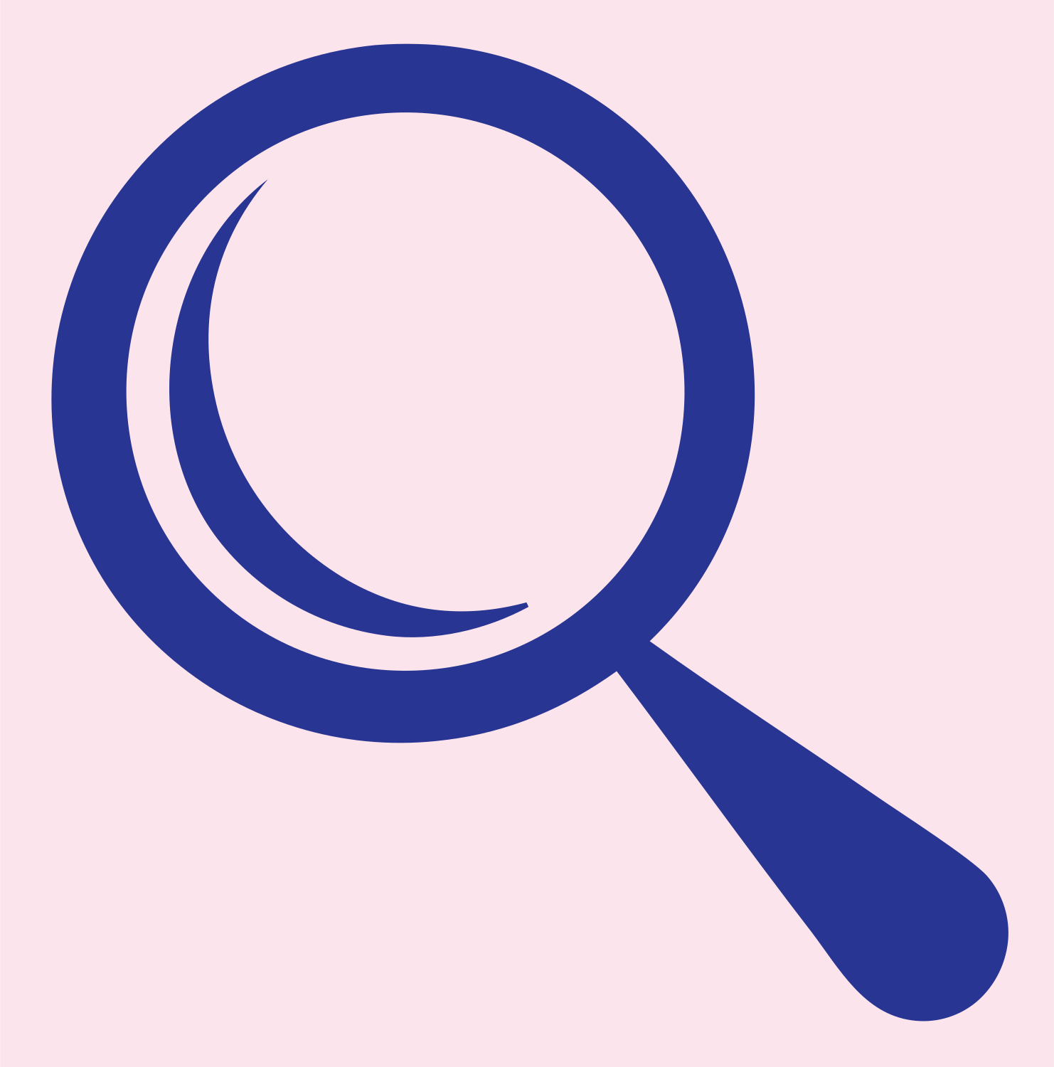 Crescent Reflection Loupe Icon #fce4ec/#283593