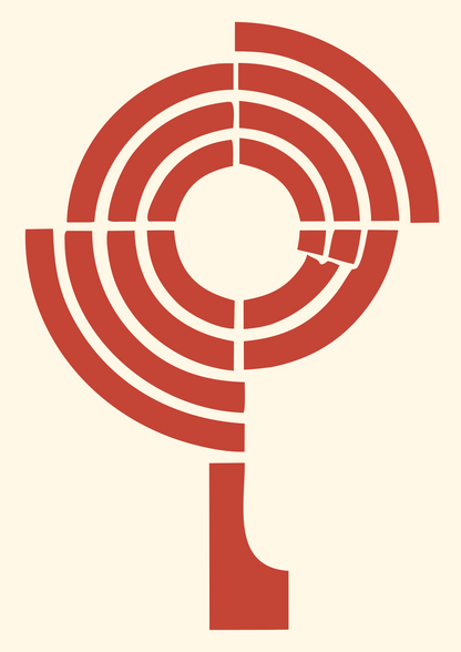 Blocky Concentric Loupe Icon #fff8e7/#c44536