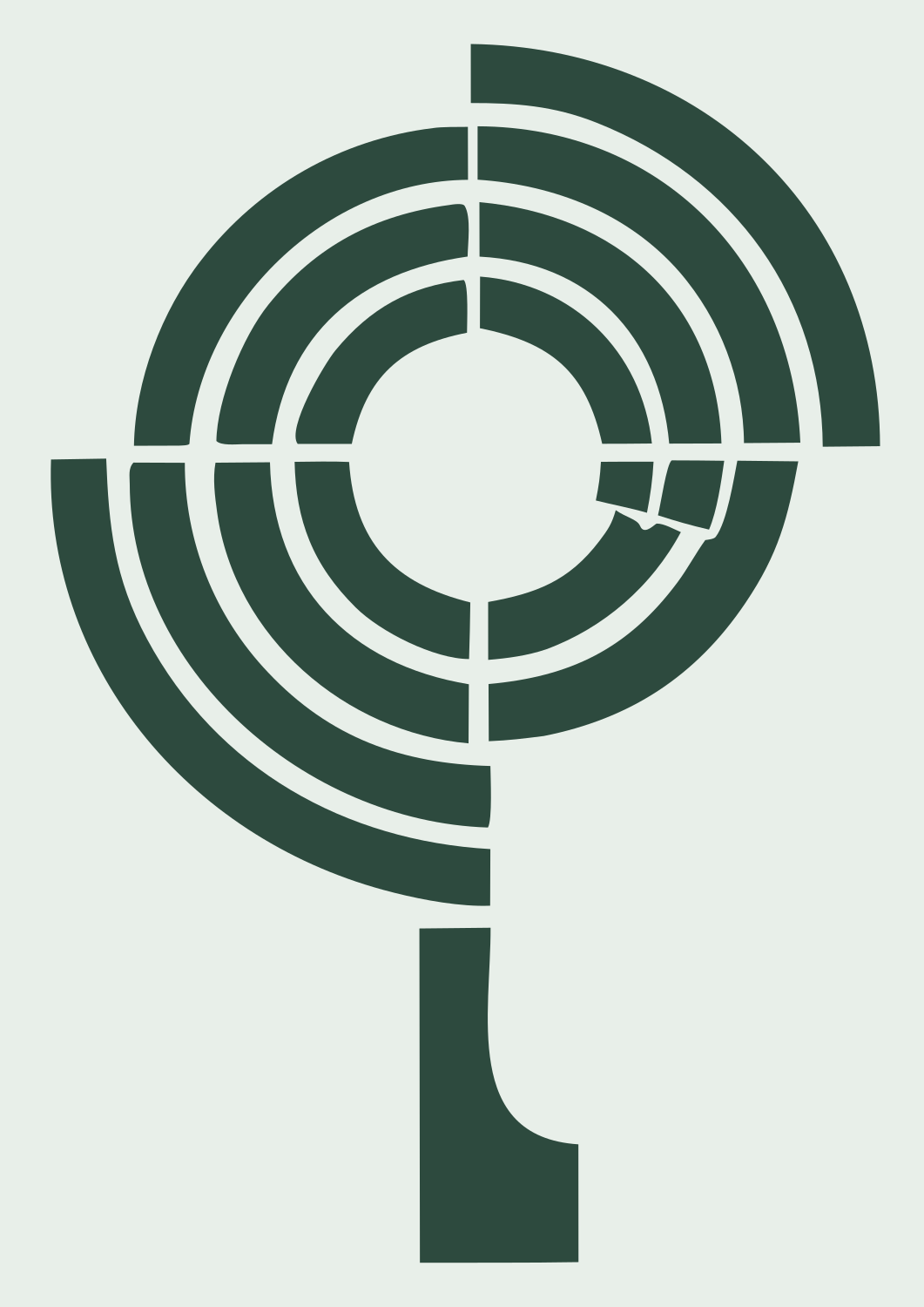 Blocky Concentric Loupe Icon #e8efe9/#2d4a3e