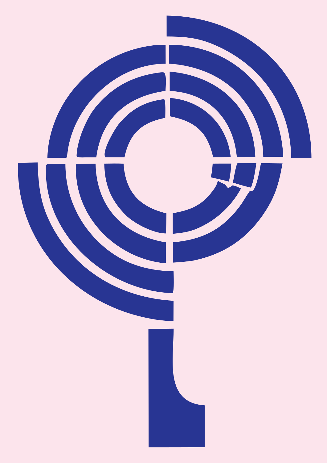 Blocky Concentric Loupe Icon #fce4ec/#283593