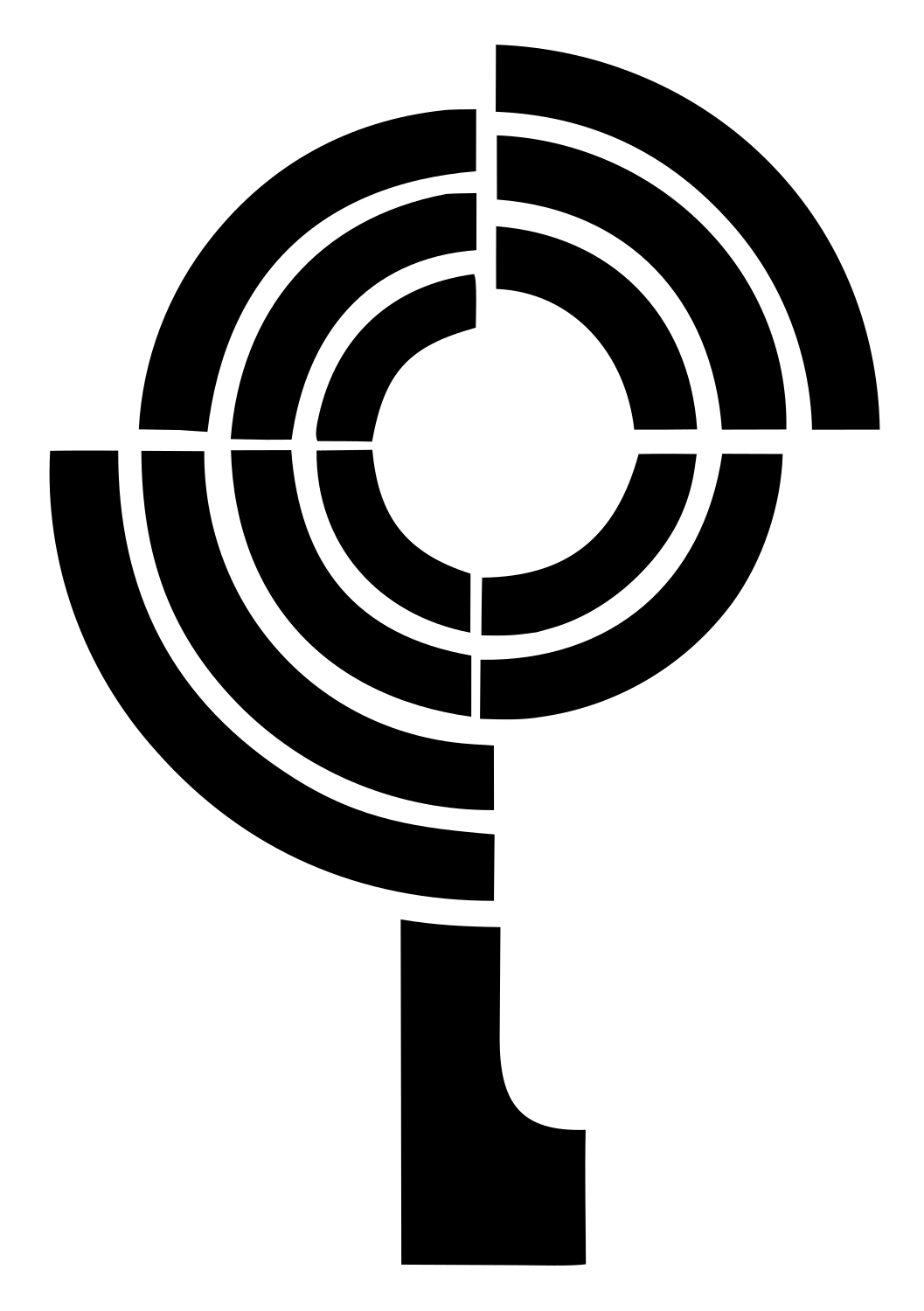 Blocky Concentric Loupe Icon #ffffff/#000000