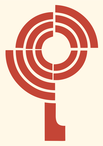 Blocky Concentric Loupe Icon #fff8e7/#c44536
