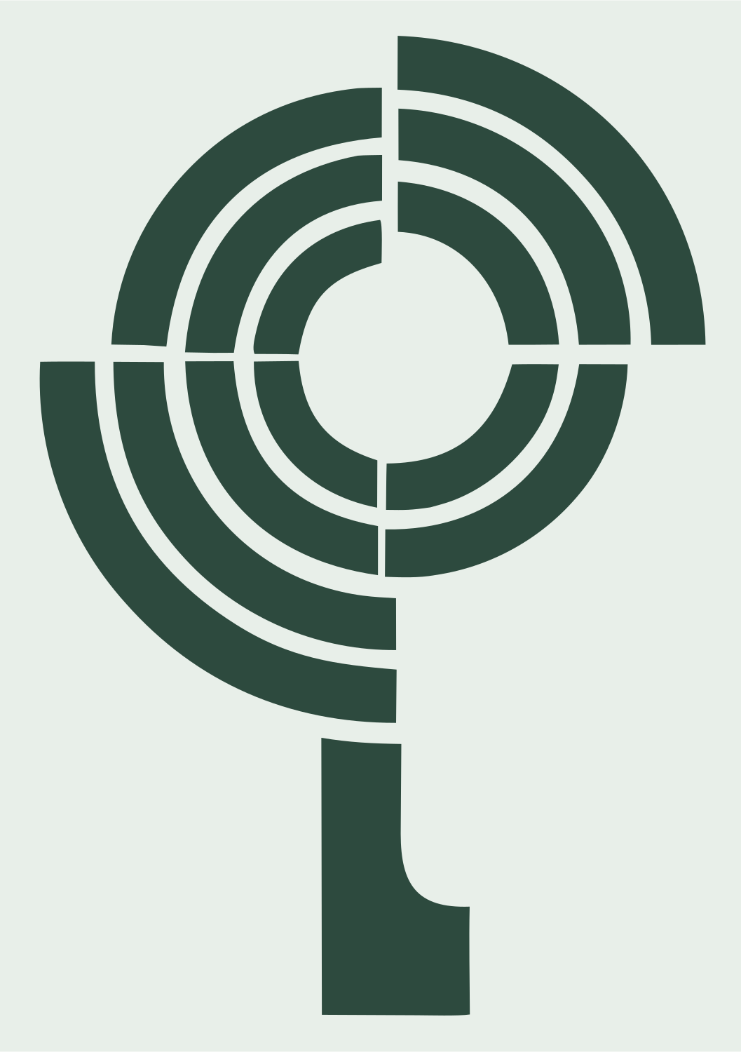 Blocky Concentric Loupe Icon #e8efe9/#2d4a3e