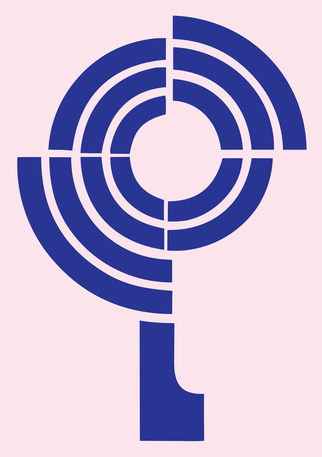 Blocky Concentric Loupe Icon #fce4ec/#283593