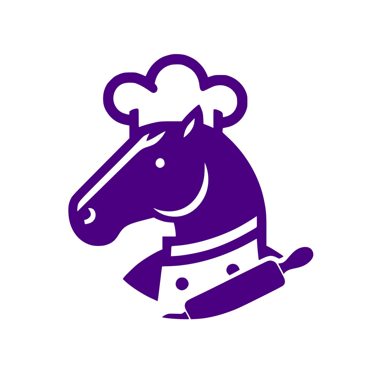 Chef Horse Head Logo \#4B0082