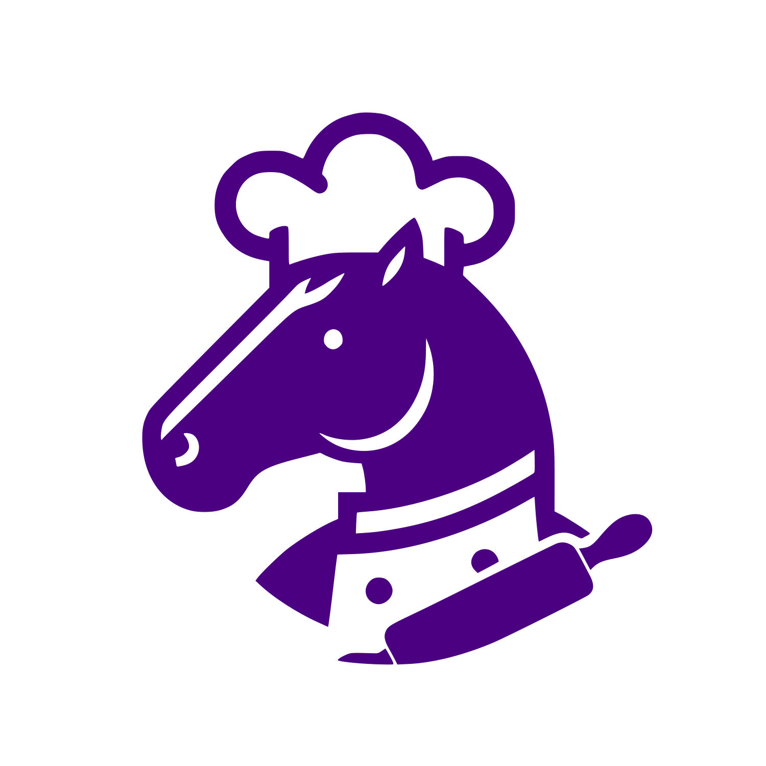Chef Horse Head Logo \#4B0082