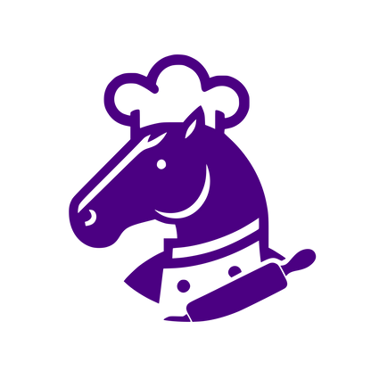 Chef Horse Head Logo \#4B0082