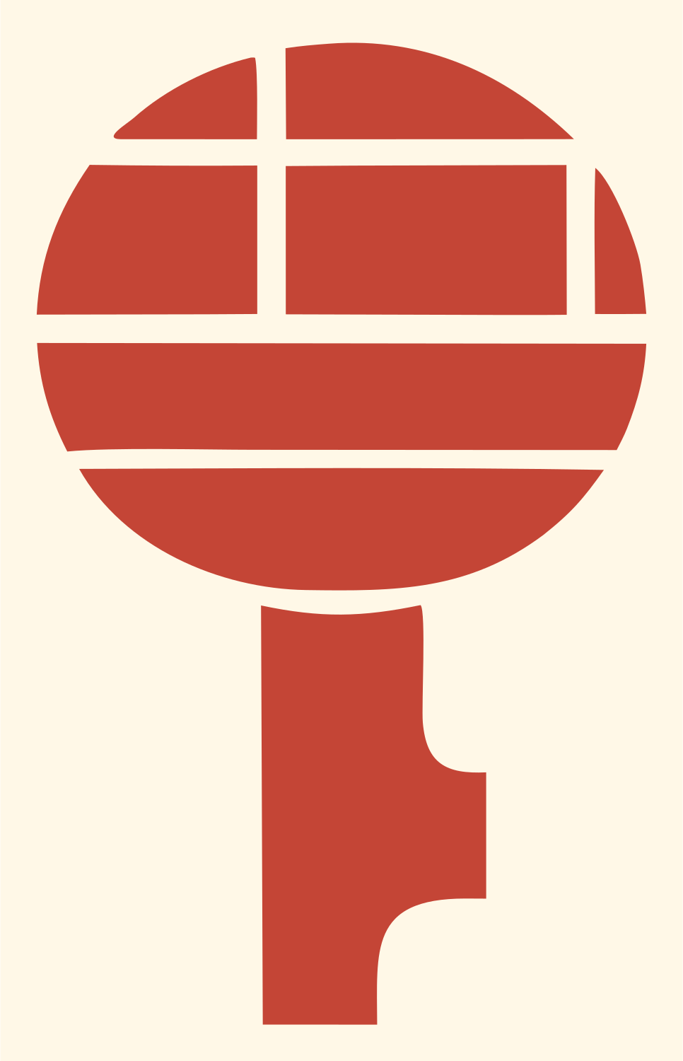 Chunky Grid Loupe Icon #fff8e7/#c44536