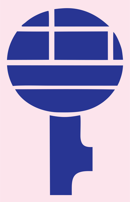 Chunky Grid Loupe Icon #fce4ec/#283593