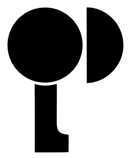 Bold Circle Stem Loupe Mark #ffffff/#000000