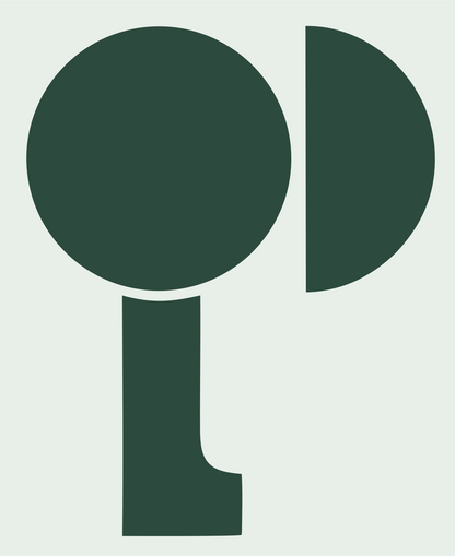 Bold Circle Stem Loupe Mark #e8efe9/#2d4a3e