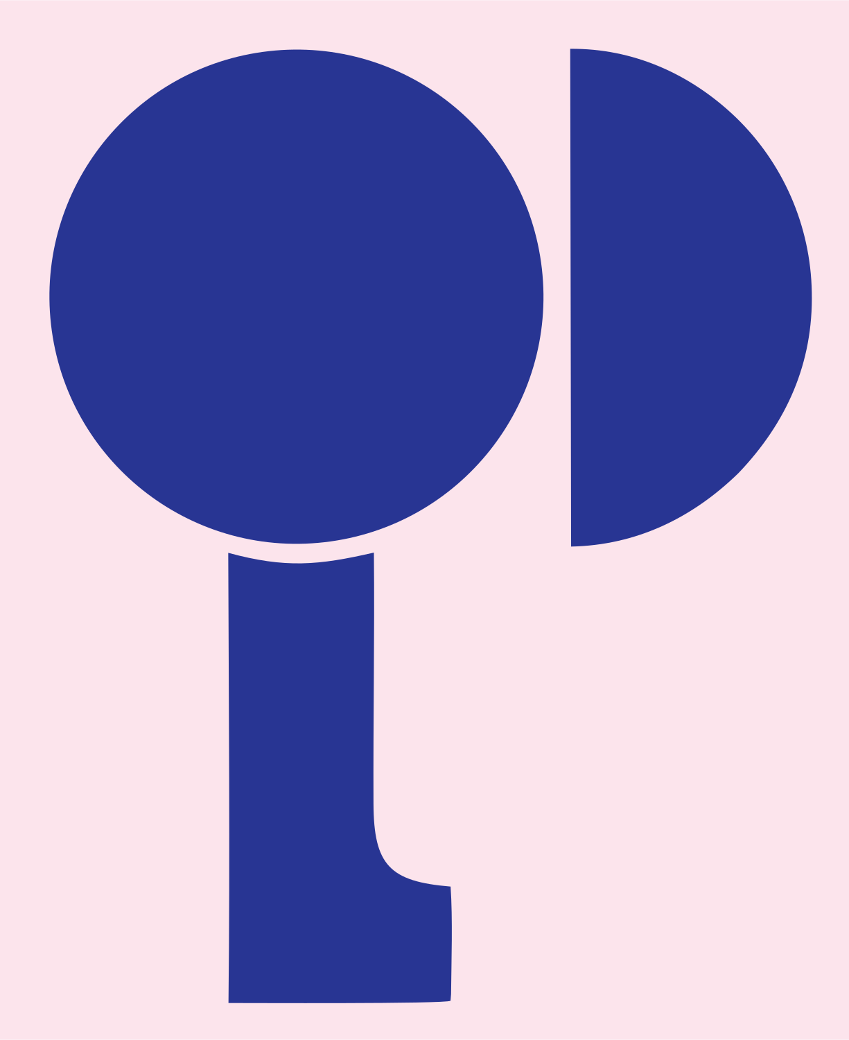 Bold Circle Stem Loupe Mark #fce4ec/#283593