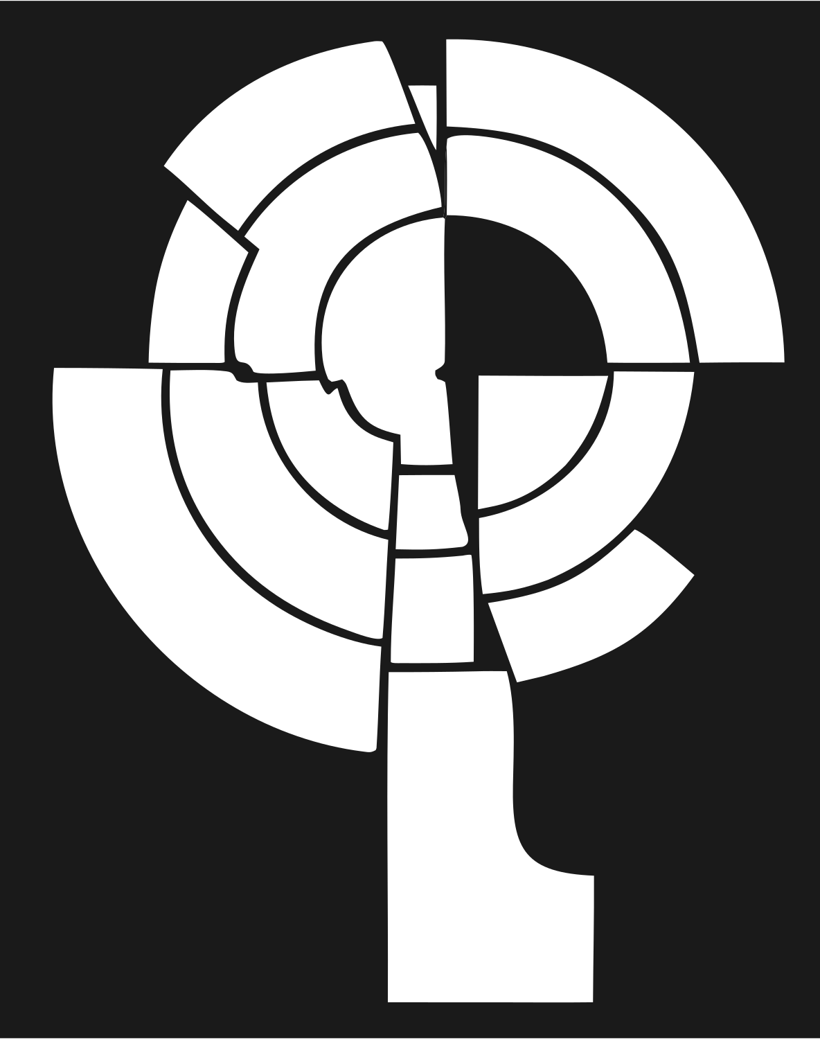 Segmented Magnifying Glass Crest #1a1a1a/#ffffff