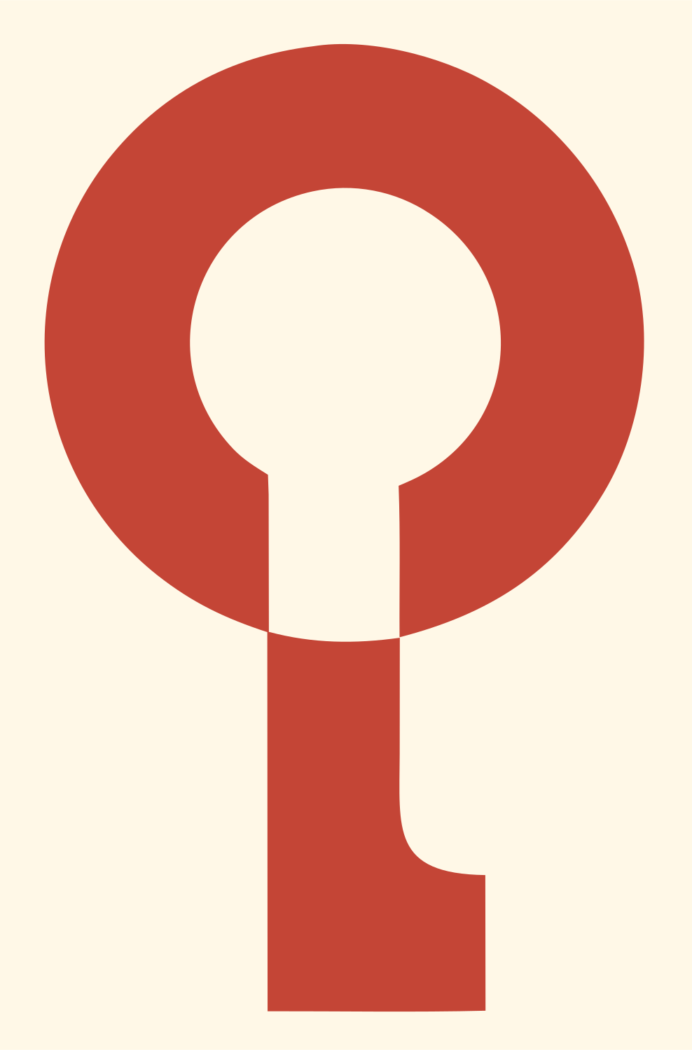 Keyhole Magnifier Heavy Mark #fff8e7/#c44536