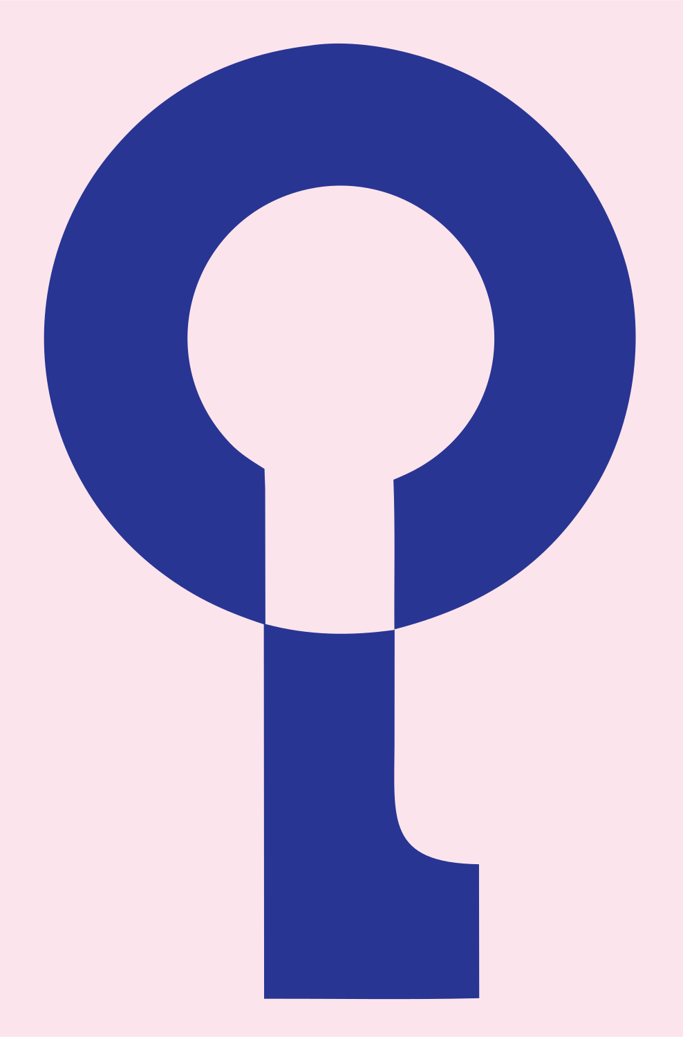Keyhole Magnifier Heavy Mark #fce4ec/#283593