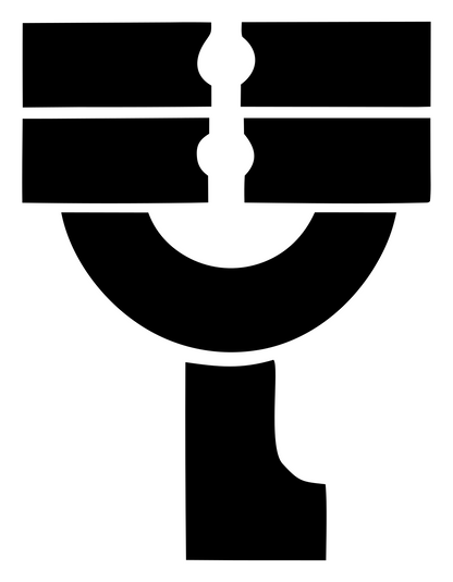 Chunky Tuning Fork Loupe Icon #ffffff/#000000