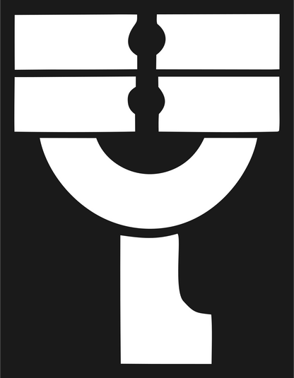 Chunky Tuning Fork Loupe Icon #1a1a1a/#ffffff