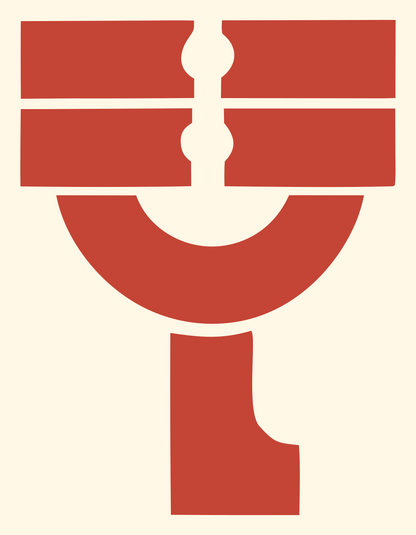 Chunky Tuning Fork Loupe Icon #fff8e7/#c44536