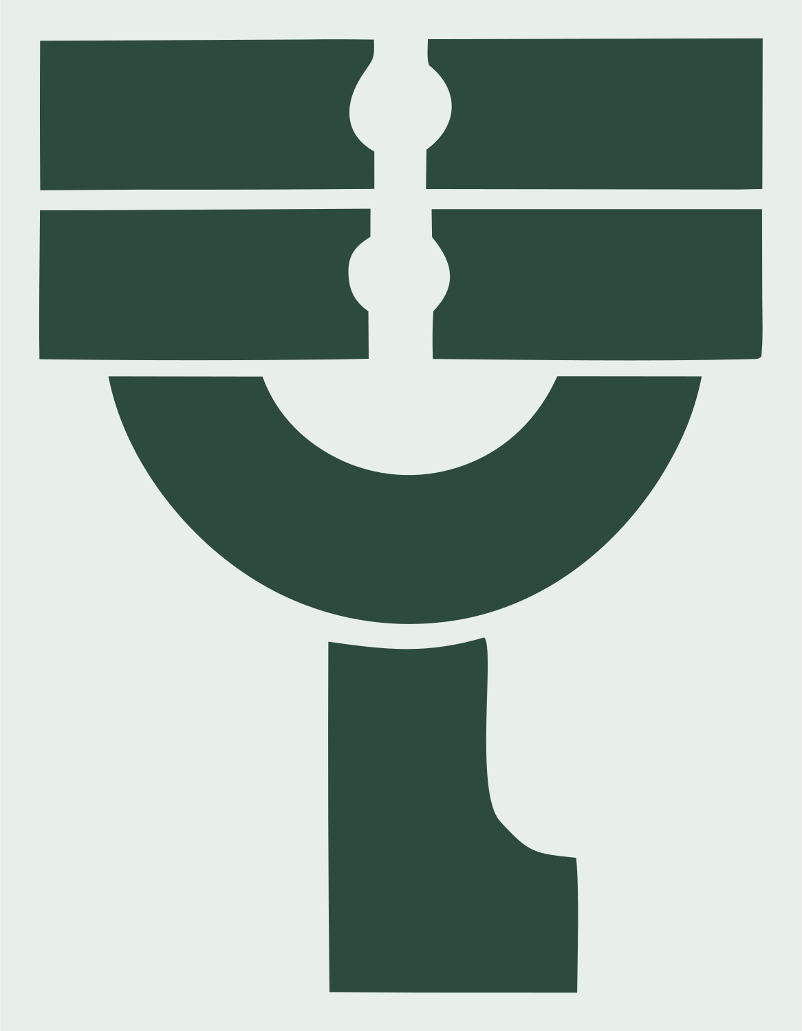 Chunky Tuning Fork Loupe Icon #e8efe9/#2d4a3e