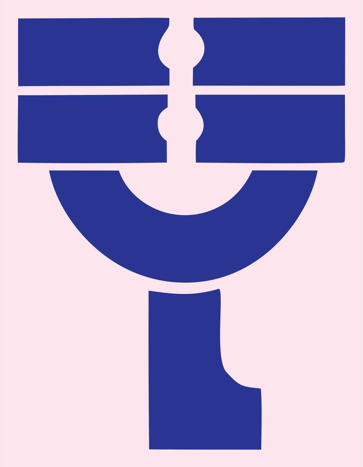 Chunky Tuning Fork Loupe Icon #fce4ec/#283593