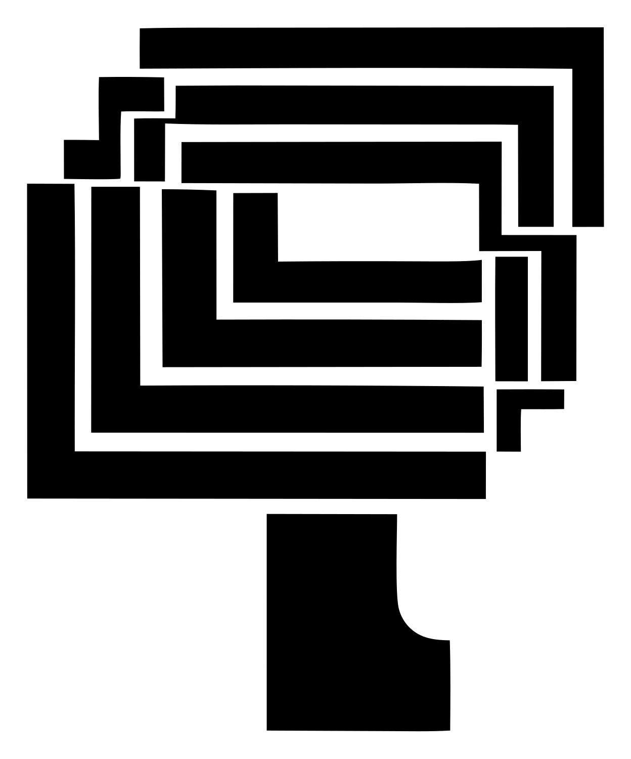 Heavy Pixel Broadcast Tower Icon #ffffff/#000000
