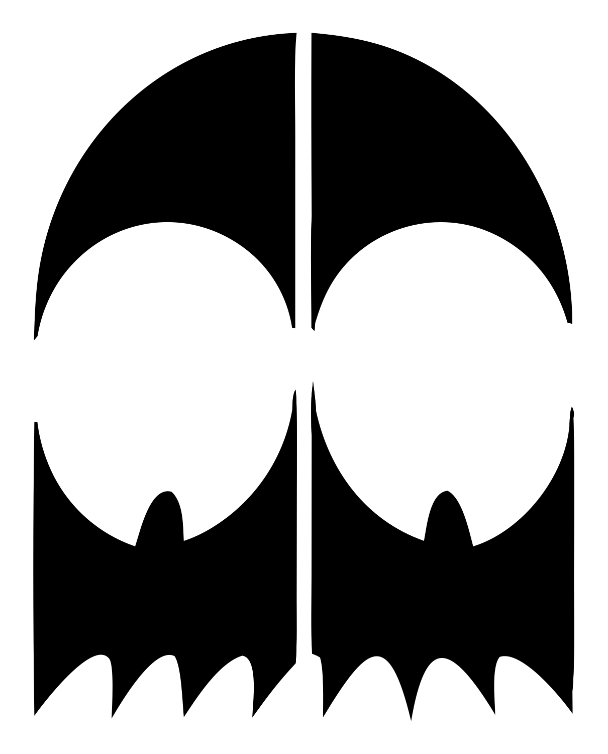 Bold Skull Geometric Badge #ffffff/#000000