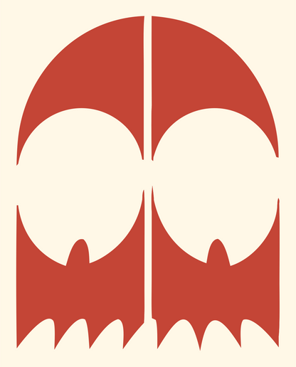 Bold Skull Geometric Badge #fff8e7/#c44536