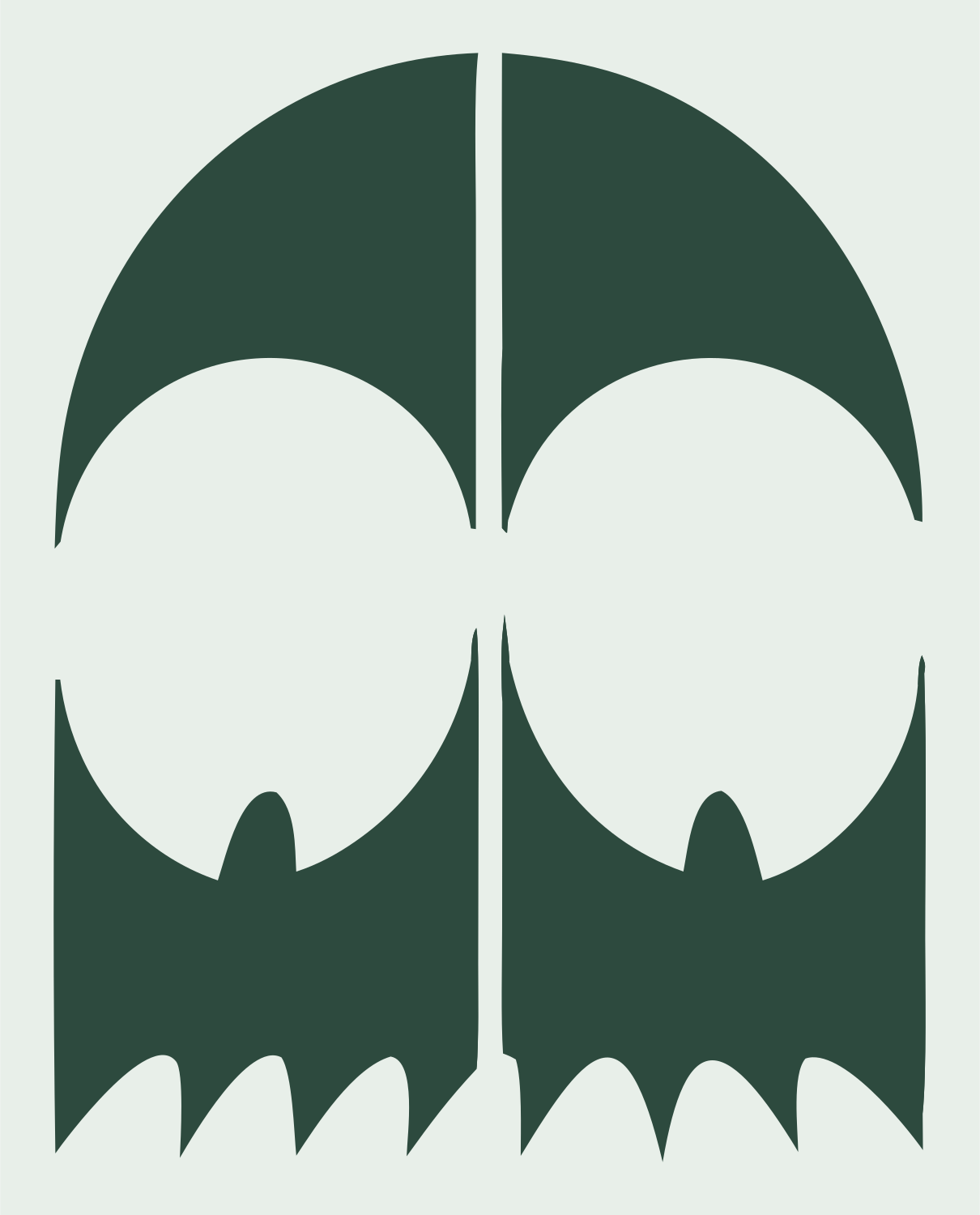 Bold Skull Geometric Badge #e8efe9/#2d4a3e