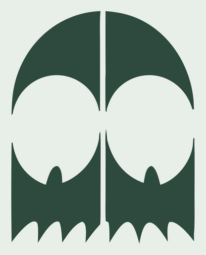 Bold Skull Geometric Badge #e8efe9/#2d4a3e