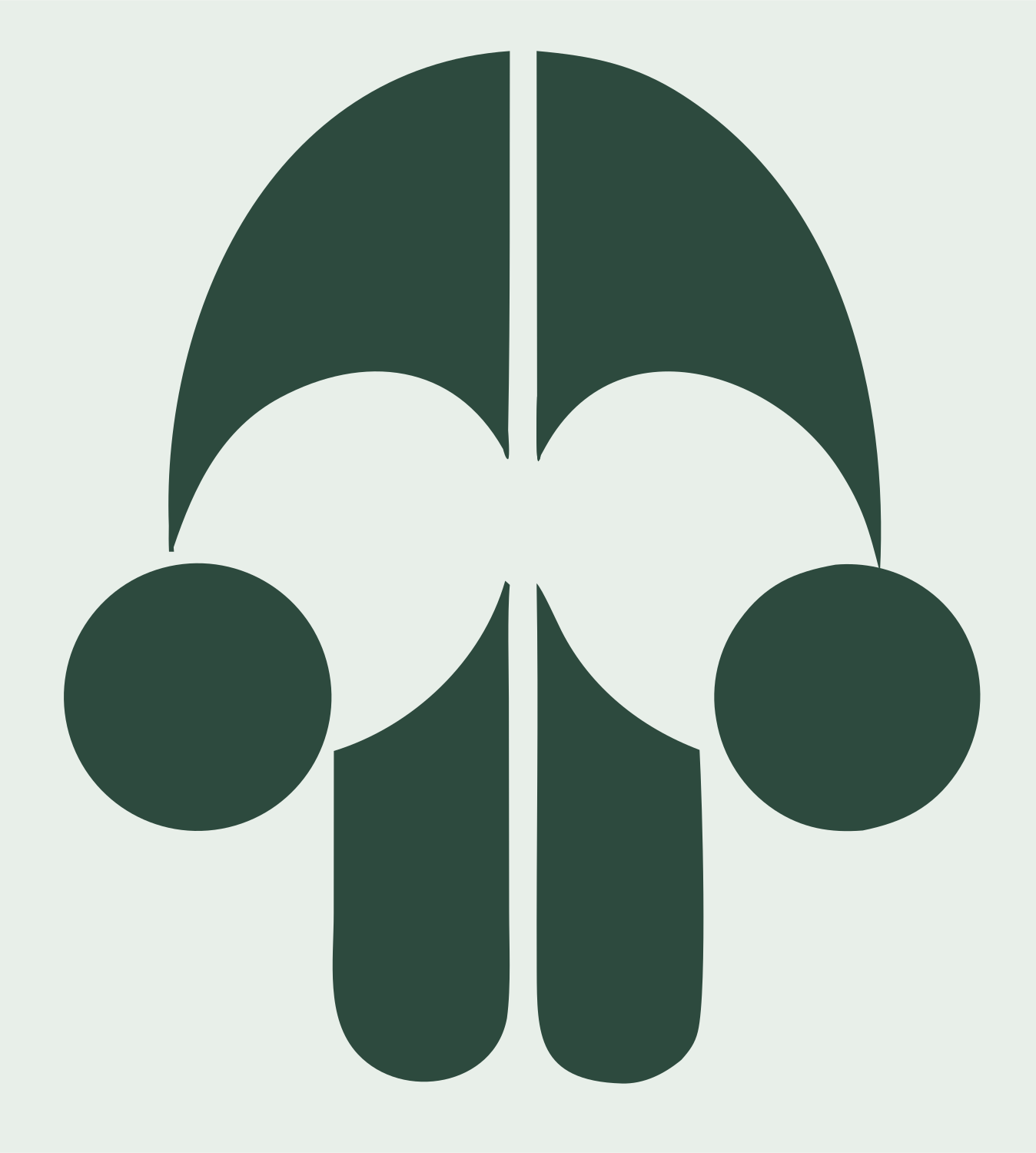 Geometric Skull Face Mark #e8efe9/#2d4a3e