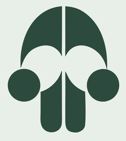 Geometric Skull Face Mark #e8efe9/#2d4a3e